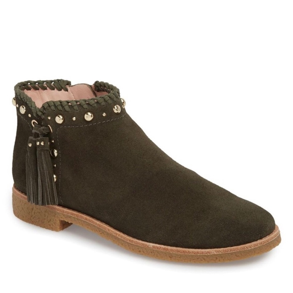 Kate Spade Bowie booties Sz 8.5 green suede